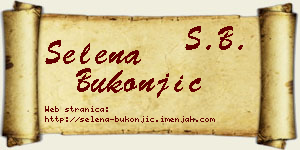 Selena Bukonjić vizit kartica